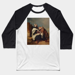 Seated Arab Man with Horse by Alfred de Dreux Baseball T-Shirt